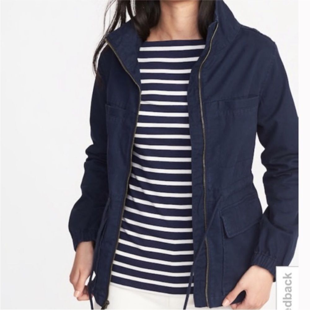 OLD NAVY | NEW Dark Blue Lightweight Twill Utility Jacket Women’s Size Small